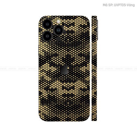 Dán Skin IPhone 14 Series Vân Pattern Mamba Vàng Đồng | UVPT05