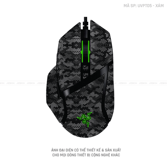 Skin Dán Chuột Razer Vân Nổi Hình Mamba Xám | UVPT05