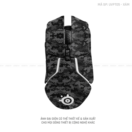 Skin Dán Chuột Steelseries Vân Nổi MAMBA Xám | UVPT05