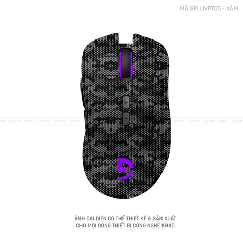 Skin Dán Chuột Fuhlen Vân Nổi Hình MAMBA Màu Xám | UVPT05