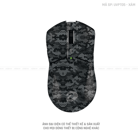 Skin Dán Chuột Dareu Vân Nổi Hình Mamba Xám | UVPT05