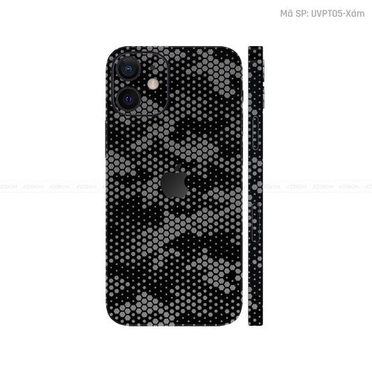 Dán Skin IPhone 12 Series Vân Nổi Mamba Xám | UVPT05