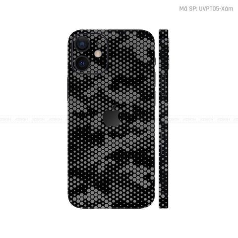 Dán Skin IPhone 12 Series Vân Nổi Mamba Xám | UVPT05