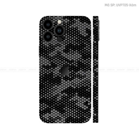 Dán Skin IPhone 14 Series Vân Pattern Mamba Xám | UVPT05