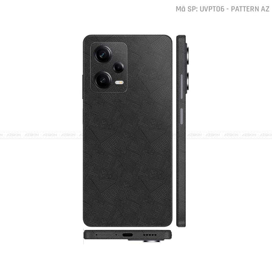 Dán Skin Xiaomi Redmi Note 12 Series Vân Nổi Pattern AZ Đen | UVPT06