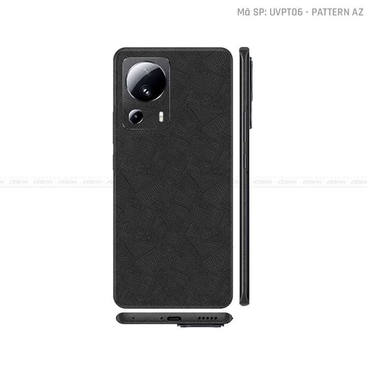 Dán Skin Xiaomi 13 Series Vân Nổi Pattern AZ Đen | UVPT06