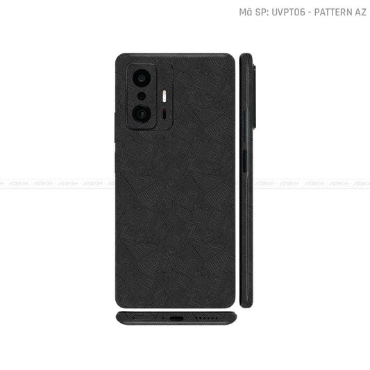 Dán Skin Xiaomi 11 Series Vân Nổi Pattern AZ Đen | UVPT06