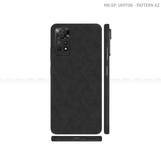 Dán Skin Xiaomi Redmi Note 11 Series Vân Nổi Pattern AZ Đen | UVPT06