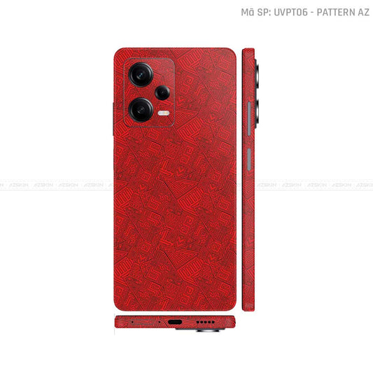 Dán Skin Xiaomi Redmi Note 12 Series Vân Nổi Pattern AZ Đỏ | UVPT06