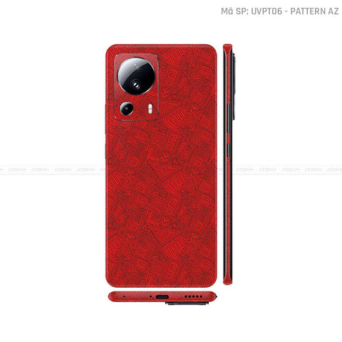 Dán Skin Xiaomi 13 Series Vân Nổi Pattern AZ Đỏ | UVPT06