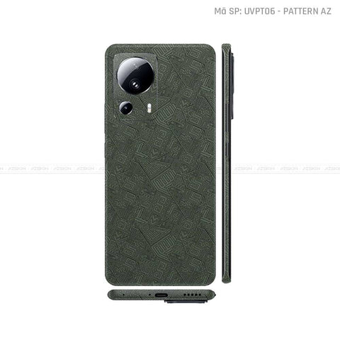 Dán Skin Xiaomi 13 Series Vân Nổi Pattern AZ Xanh Midnight | UVPT06