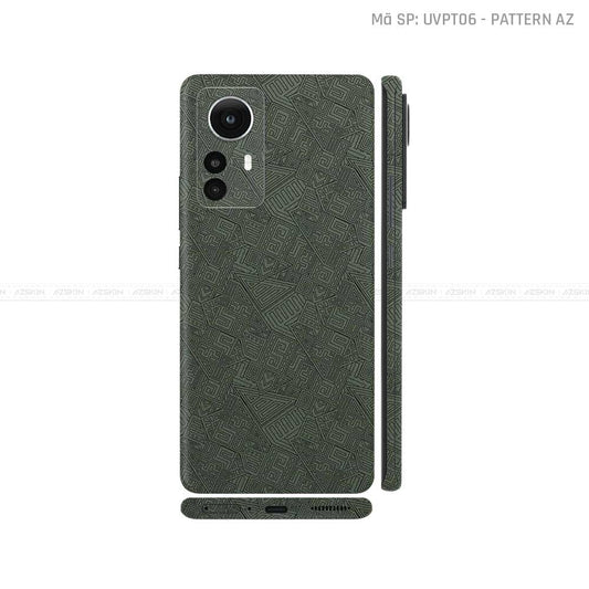Dán Skin Xiaomi 12 Series Vân Nổi Pattern AZ Xanh Midnight | UVPT06