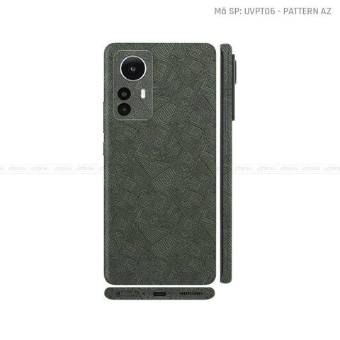 Dán Skin Xiaomi 12 Series Vân Nổi Pattern AZ Xanh Midnight | UVPT06