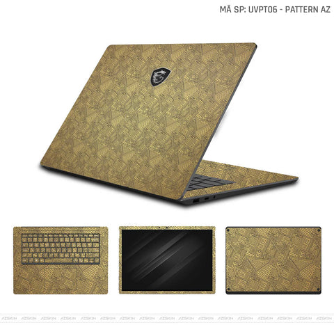 Dán Skin Laptop MSI Vân Nổi Pattern AZ Vàng  | UVPT06