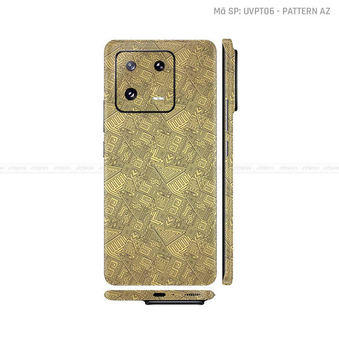 Dán Skin Xiaomi 13 Series Vân Nổi Pattern AZ Vàng Đồng | UVPT06