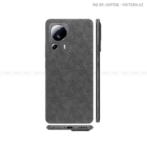 Dán Skin Xiaomi 13 Series Vân Nổi Pattern AZ Xám | UVPT06