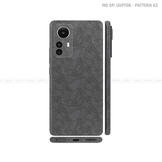 Dán Skin Xiaomi 12 Series Vân Nổi Pattern AZ Xám | UVPT06