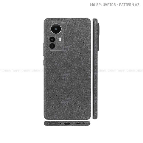 Dán Skin Xiaomi 12 Series Vân Nổi Pattern AZ Xám | UVPT06