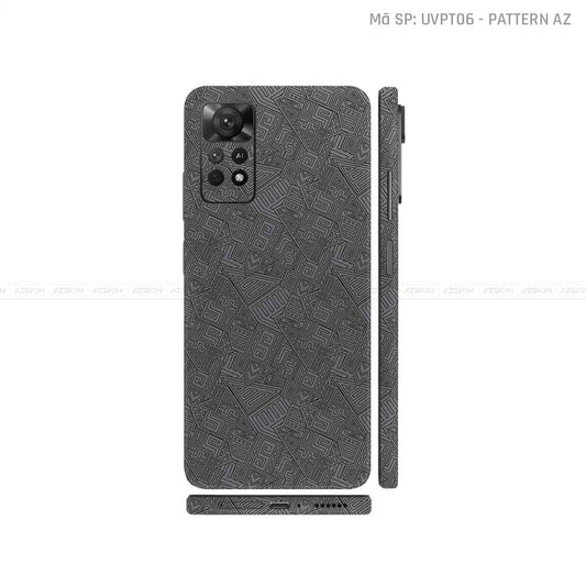 Dán Skin Xiaomi Redmi Note 11 Series Vân Nổi Pattern AZ Xám | UVPT06