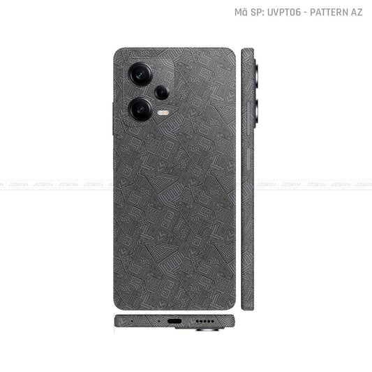Dán Skin Xiaomi Redmi Note 12 Series Vân Nổi Pattern AZ Xám | UVPT06