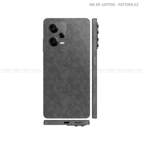 Dán Skin Xiaomi Redmi Note 12 Series Vân Nổi Pattern AZ Xám | UVPT06