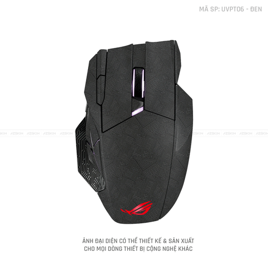 Skin Dán Chuột Asus Vân Nổi PATTERN AZ Đen | UVPT06
