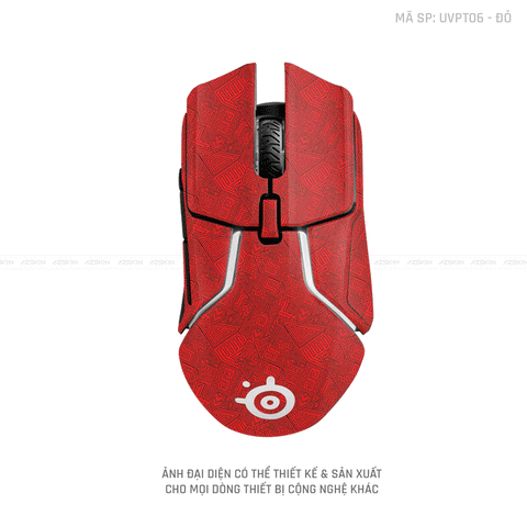 Skin Dán Chuột Steelseries Vân Nổi PATTERN AZ Đỏ | UVPT06