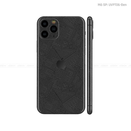 Dán Skin IPhone 11 Series Vân Pattern AZ Đen | UVPT06