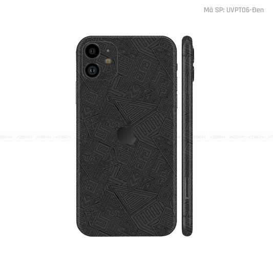 Dán Skin IPhone 11 Series Vân Pattern AZ Đen | UVPT06
