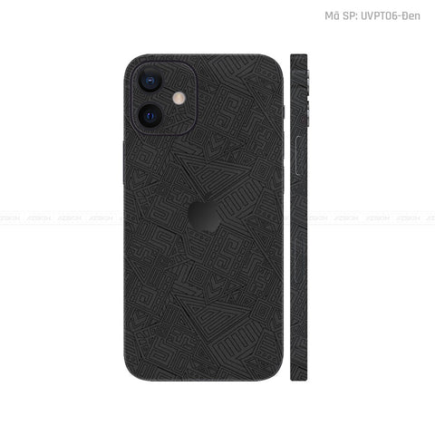 Dán Skin IPhone 12 Series Vân Pattern AZ Đen | UVPT06