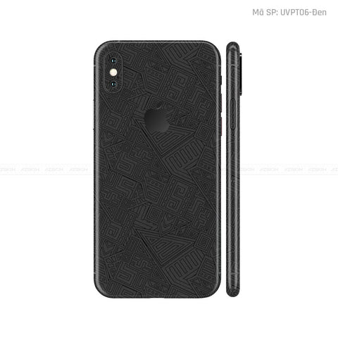 Dán Skin 3M IPhone X Series Vân Pattern AZ Đen | UVPT06