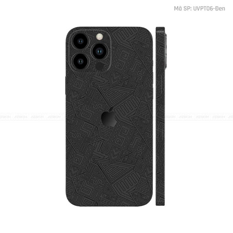 Dán Skin IPhone 12 Series Vân Pattern AZ Đen | UVPT06