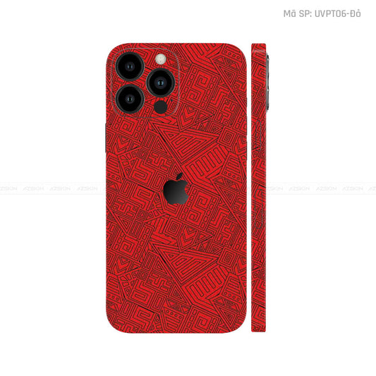Dán Skin IPhone 14 Series Vân Pattern AZ Đỏ | UVPT06