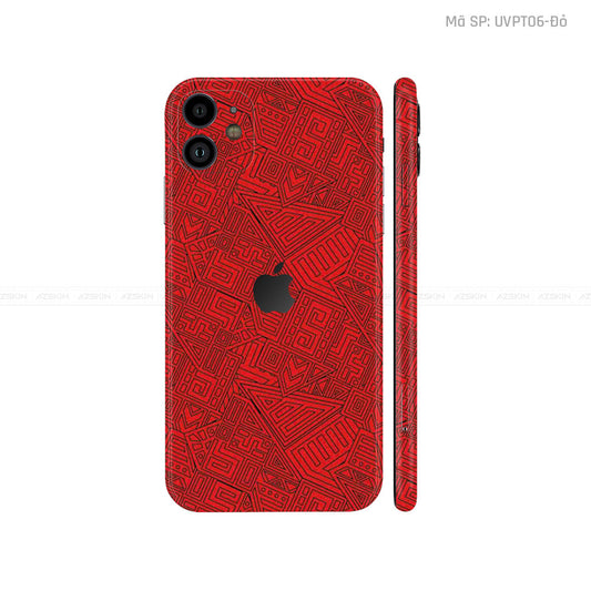 Dán Skin IPhone 11 Series Vân Pattern AZ Đỏ | UVPT06