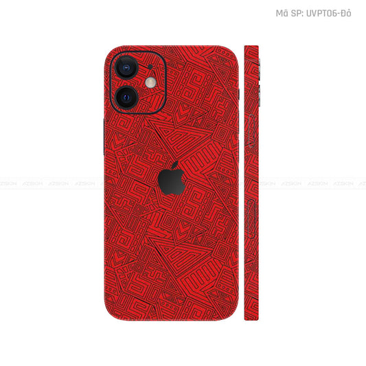 Dán Skin IPhone 12 Series Vân Pattern AZ Đỏ | UVPT06