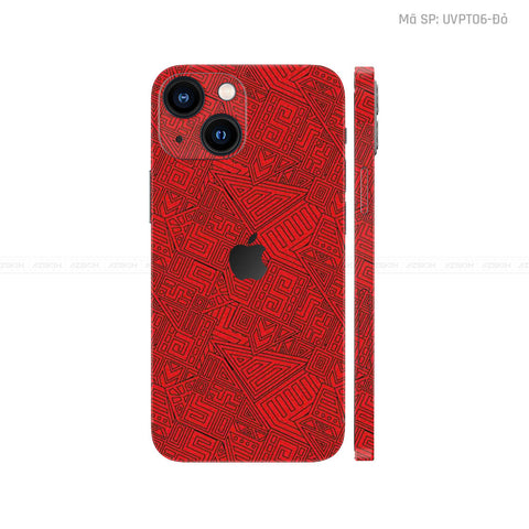 Dán Skin IPhone 16 Series Vân Pattern AZ Đỏ | UVPT06