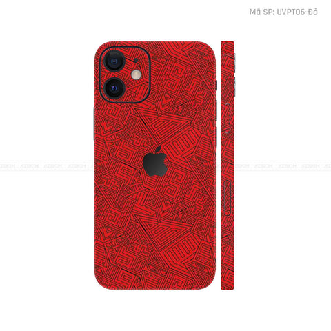 Dán Skin IPhone 12 Series Vân Pattern AZ Đỏ | UVPT06