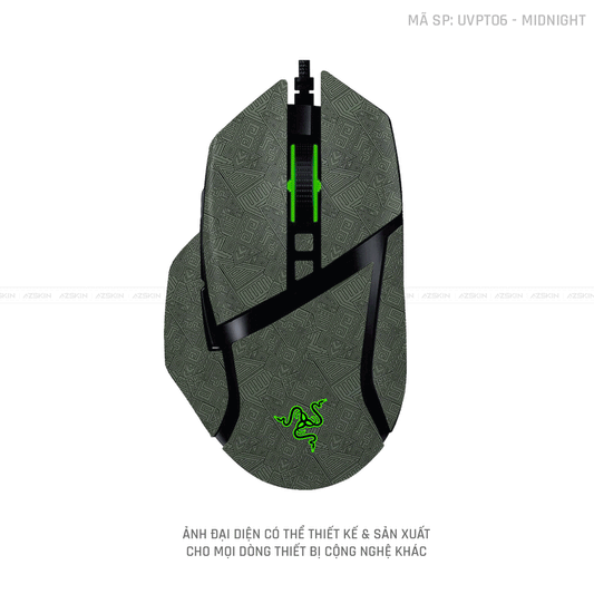 Skin Dán Chuột Razer Vân Nổi Hình PATTERN AZ Midnight | UVPT06