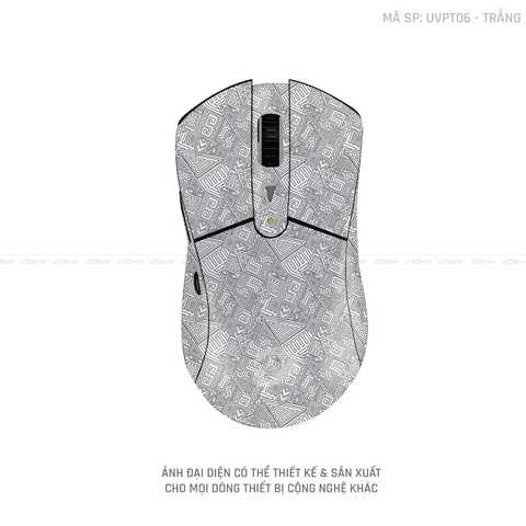 Skin Dán Chuột Dareu Vân Nổi Hình PATTERN AZ Trắng | UVPT06