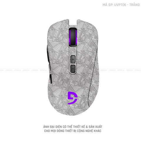 Skin Dán Chuột Fuhlen Vân Nổi Hình  PATTERN AZ Màu Trắng | UVPT06