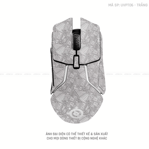 Skin Dán Chuột Steelseries Vân Nổi PATTERN AZ Trắng | UVPT06