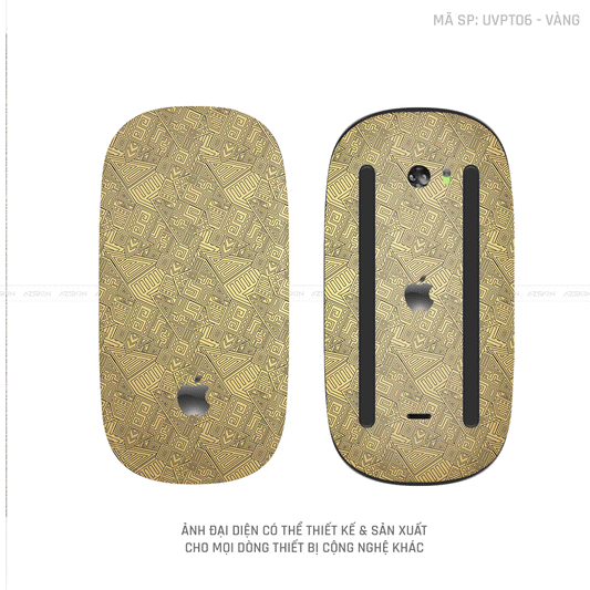 Skin Dán Chuột Apple Magic Mouse Vân Nổi Hình PATTERN AZ Màu Vàng | UVPT06