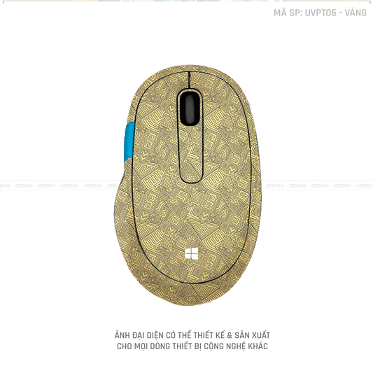 Skin Dán Chuột Microsoft Vân Nổi PATTERN AZ Màu Vàng | UVPT06