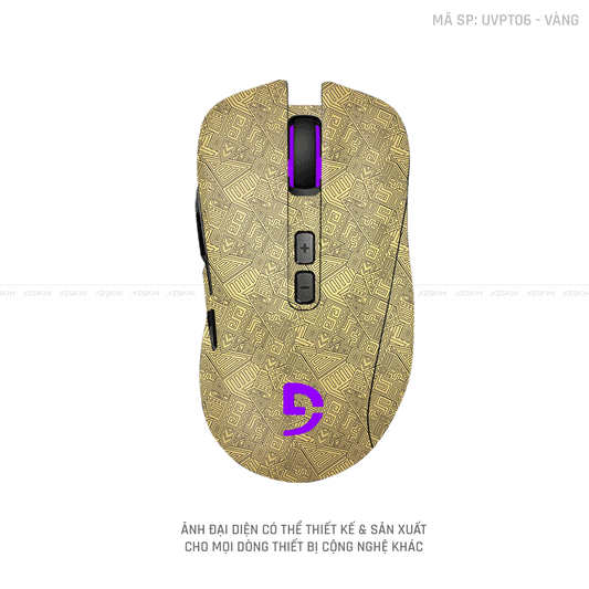 Skin Dán Chuột Fuhlen Vân Nổi Hình PATTERN AZ Màu Vàng | UVPT06