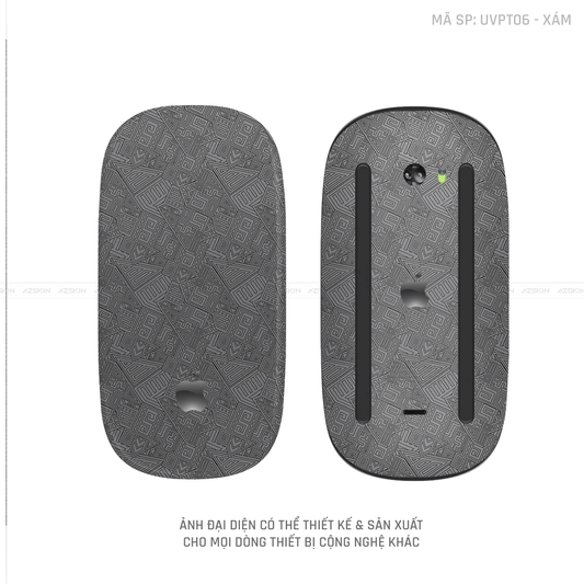 Skin Dán Chuột Apple Magic Mouse Vân Nổi Hình PATTERN AZ Màu Xám | UVPT06