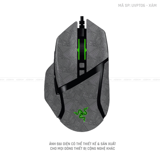 Skin Dán Chuột Razer Vân Nổi Hình PATTERN AZ Xám | UVPT06