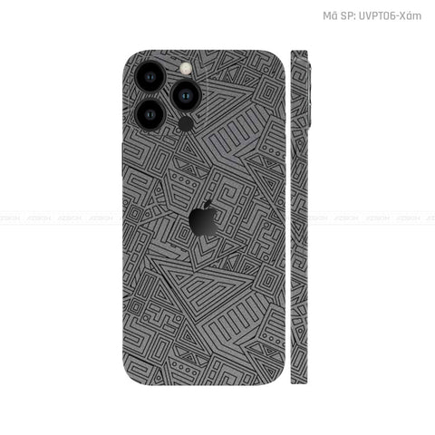 Dán Skin IPhone 16 Series Vân Pattern AZ Xám | UVPT06