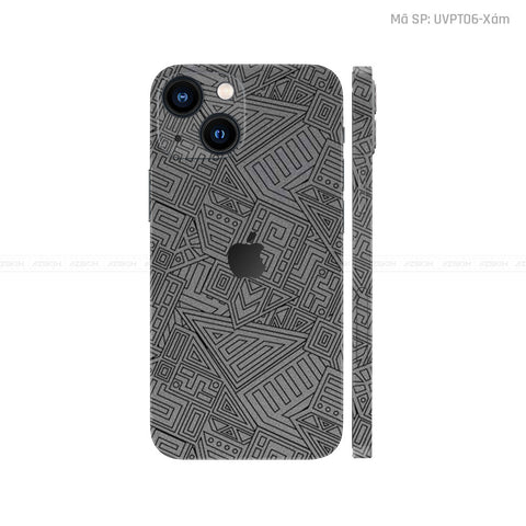 Dán Skin IPhone 14 Series Vân Pattern AZ Xám | UVPT06