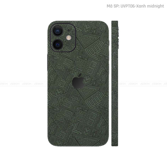Dán Skin IPhone 12 Series Vân Pattern AZ Xanh | UVPT06