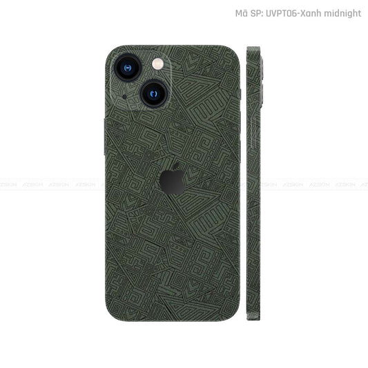 Dán Skin IPhone 14 Series Vân Pattern AZ Green | UVPT06